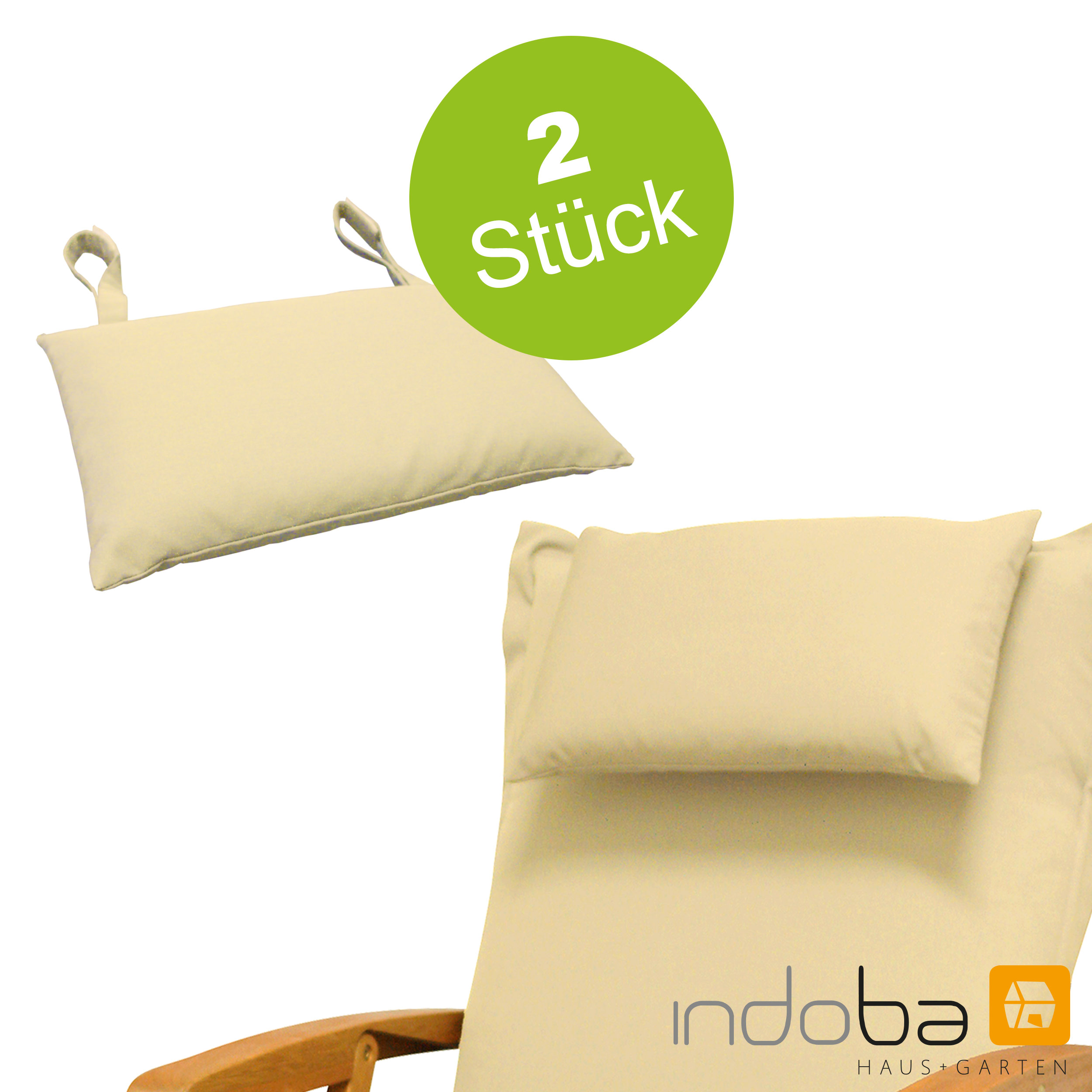 Indoba Sitzauflage Niederlehner Premium 4 Stück extra dick Beige