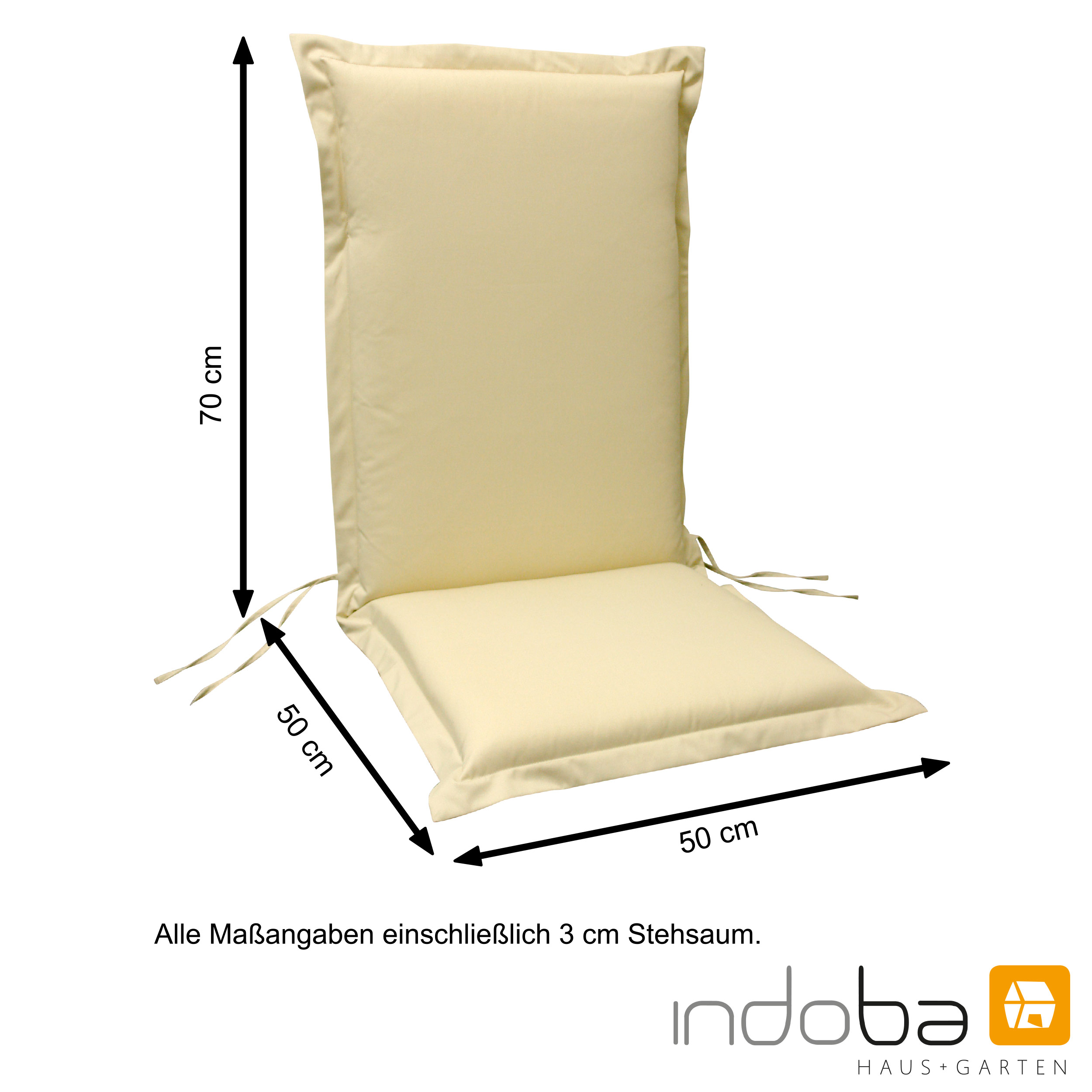 Indoba Sitzkissen Premium 2 Stück extra dick Beige